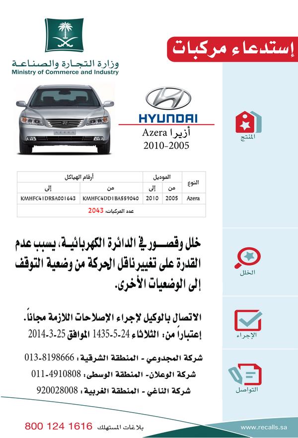 استدعاء أكثر من 2000 سيارة هونداي