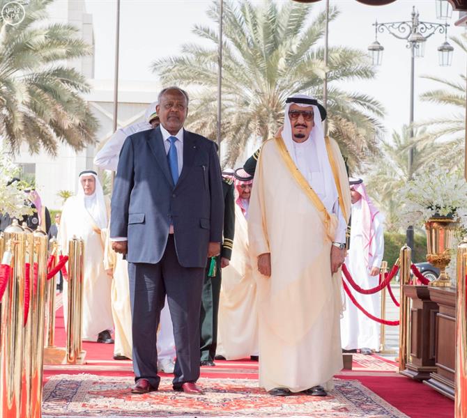 خادم الحرمين الشريفين يعقد جلسات مباحثات مع رئيس جيبوتي