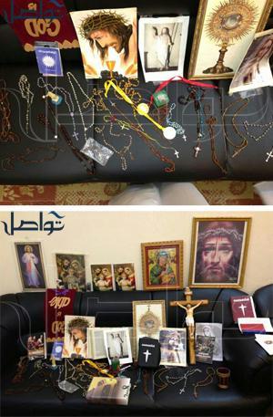 الهيئة تضبط صلباناً وتمثالاً لمريم باستراحة 