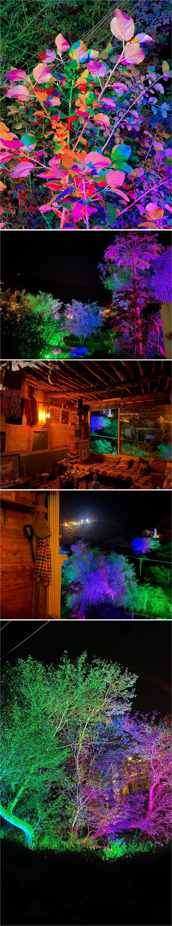 شاهد.. كيف استخدم مهندس سعودي تقنية الظل والضوء في إبراز جمال أودية رجال ألمع ليلاً 