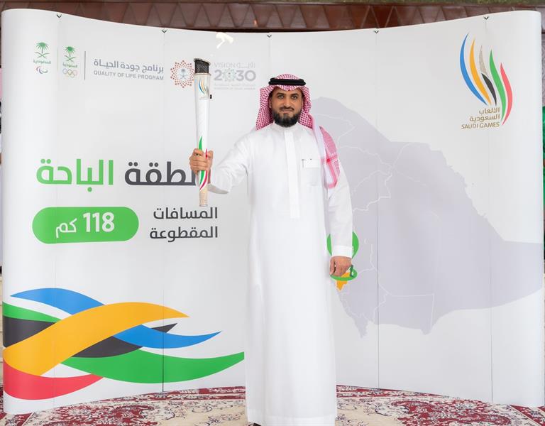 الباحة تستقبل شعلة الألعاب الأولمبية السعودية الباحة تستقبل شعلة الألعاب الأولمبية السعودية