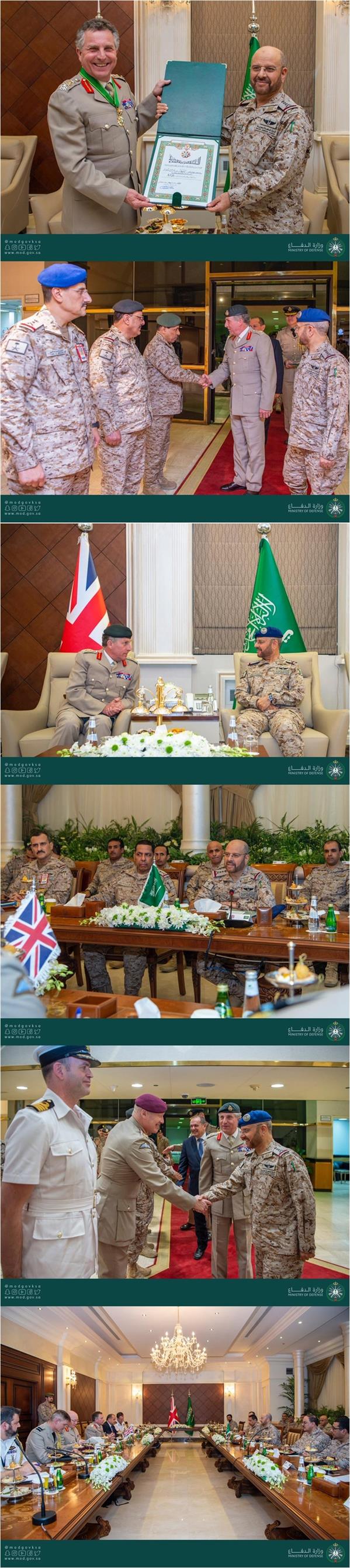 الرويلي يستقبل رئيس أركان الدفاع البريطاني ويقلده وسام الملك عبدالعزيز