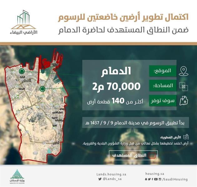  اكتمال تطوير أرضين في حاضرة الدمام 