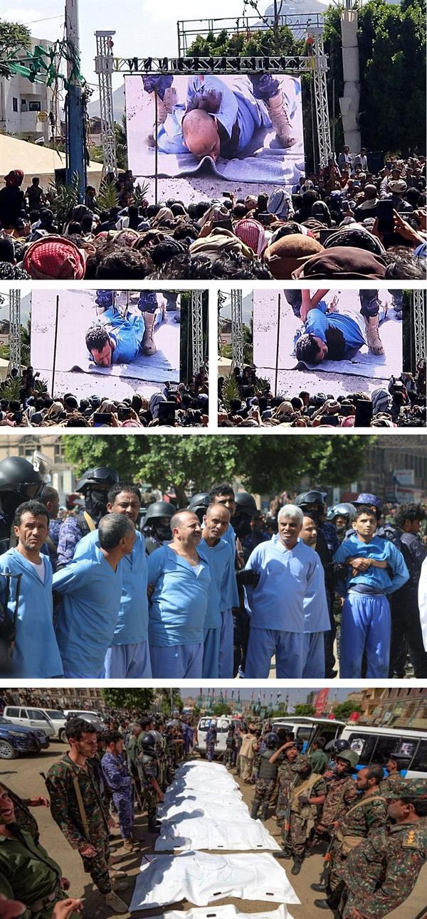 لحظة إعدام الحوثيين لليمنيين