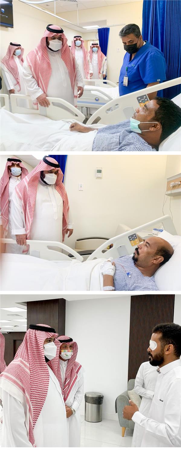 أمير جازان بالنيابة يطمئن على صحة المصابين