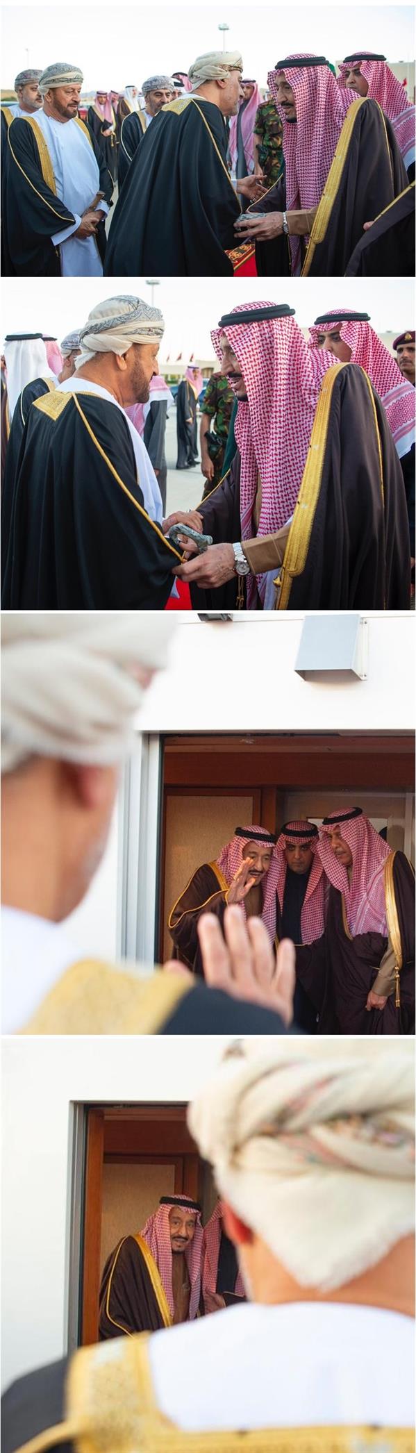 خادم الحرمين يغادر عُمان بعد تقديم التعازي في وفاة السلطان قابوس