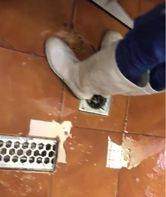 يحضر الطعام وسط طفح المجاري.. إغلاق مطعم 