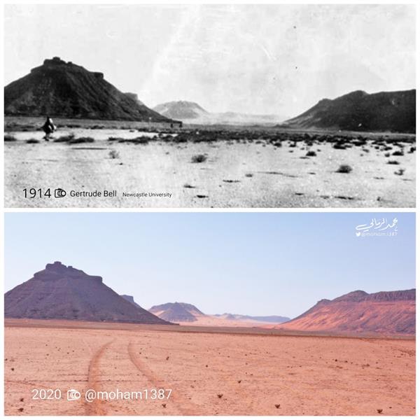 مواطن يوثّق مقارنة بين مناطق في المملكة التقطت لها صور قبل 100 عام ووضعها الحالي مواطن يوثّق مقارنة بين مناطق في المملكة التقطت لها صور قبل 100 عام ووضعها الحالي