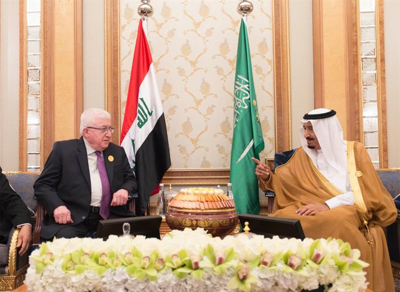 الملك يستقبل رئيس جمهورية العراق