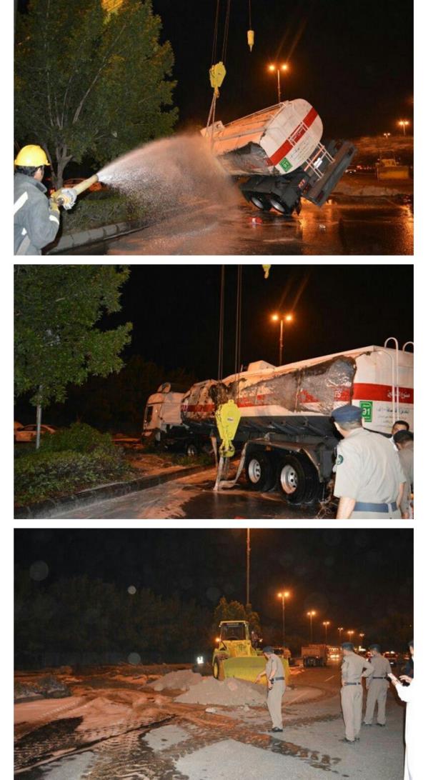 انقلاب ناقلة بترولية بمكة