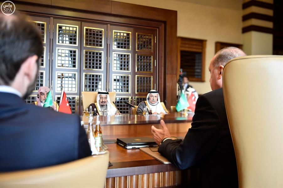 الرئيس التركي وخادم الحرمين الشريفين يعقدان جلسة مباحثات رسمية