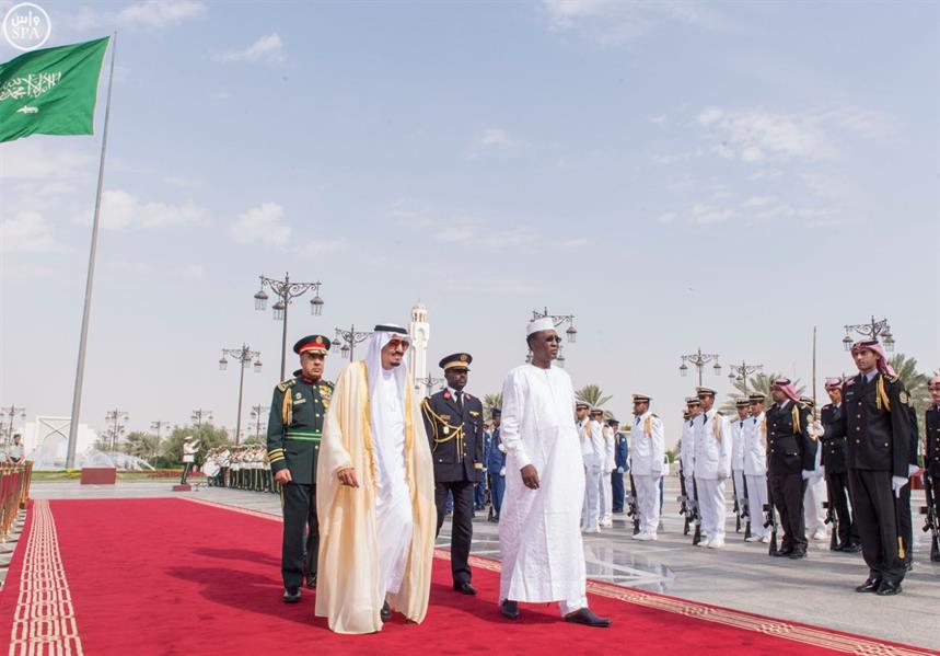  خادم الحرمين الشريفين يستقبل فخامة رئيس جمهورية تشاد