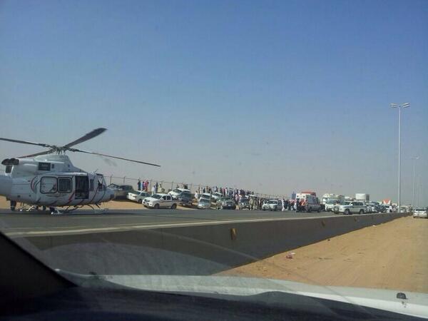 الصور المتداولة عن حادث طريق الخرج