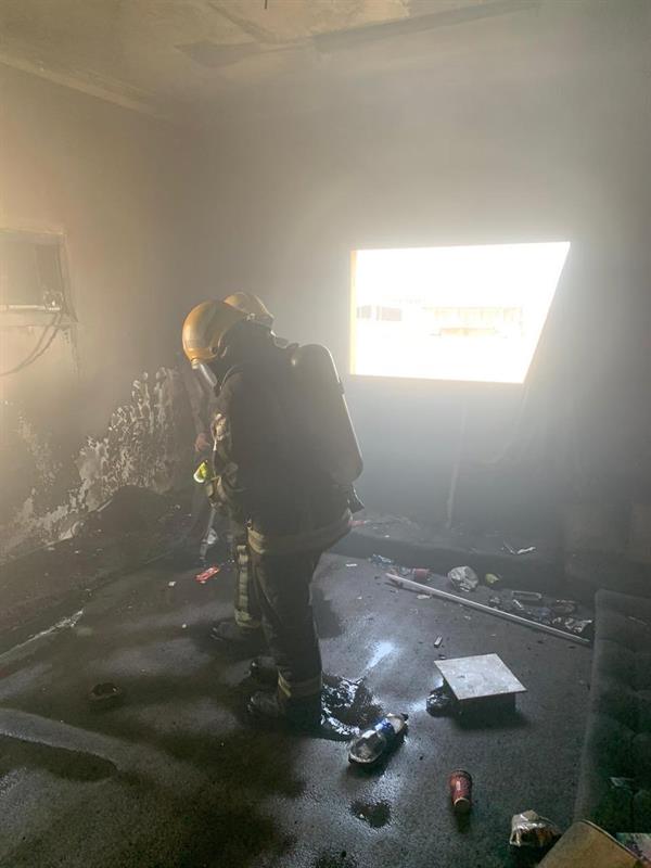 تماس كهربائي يتسبب في حريق شقة بجازان