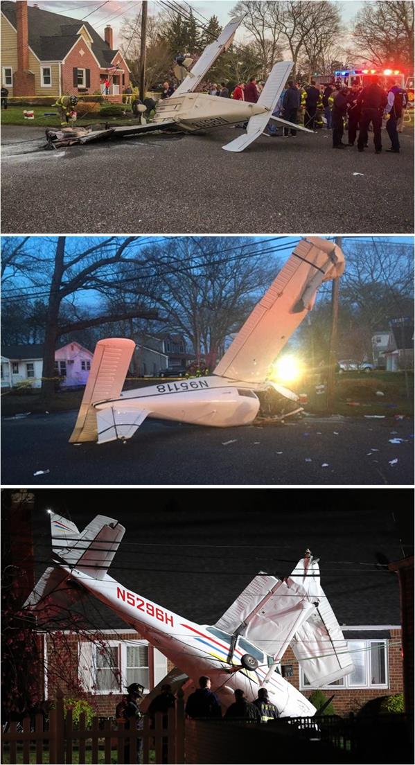 أسلاك الكهرباء تنقذ ركاب طائرة من الموت في جزيرة لونغ آيلند