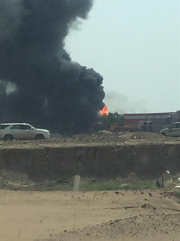 حريق بمحطة وقود