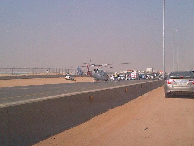 الصور المتداولة عن حادث طريق الخرج