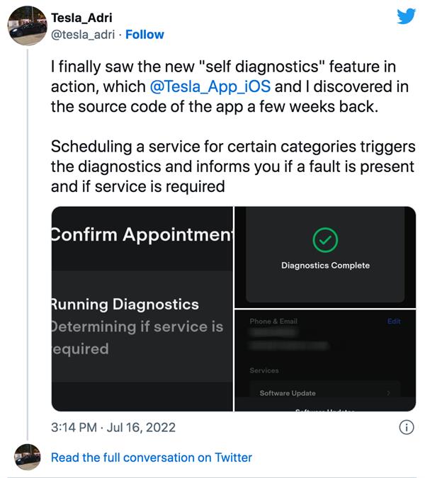 تسلا تُطلق ميزة التشخيص الذاتي وتعالج بعض الأخطاء عن بُعد