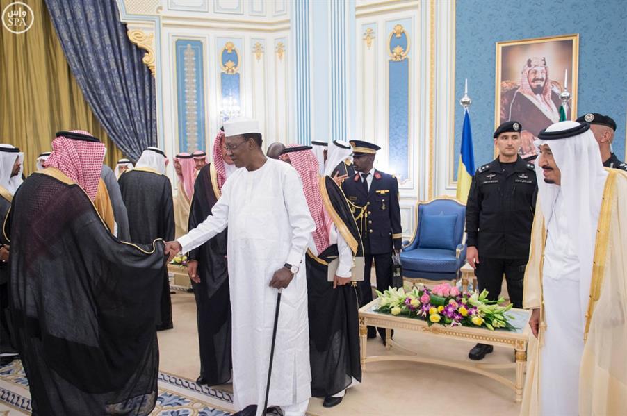 خادم الحرمين الشريفين يستقبل فخامة رئيس جمهورية تشاد