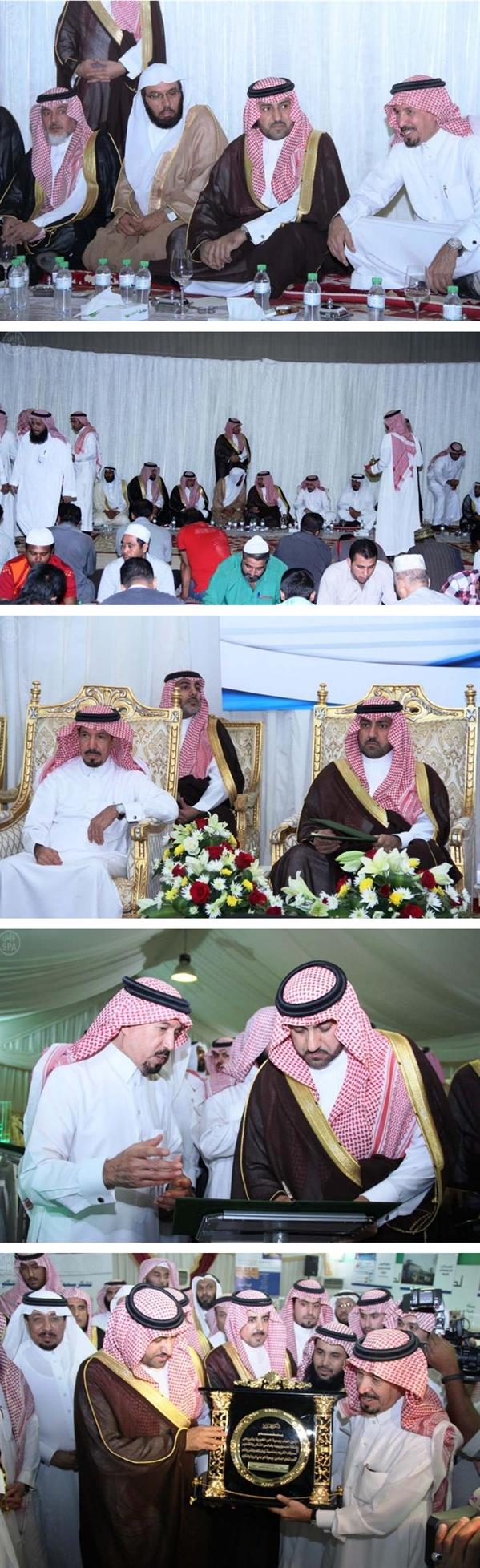 الأمير تركي بن عبدالله يشارك الصائمين إفطارهم في مخيم جمعية البر الخيرية