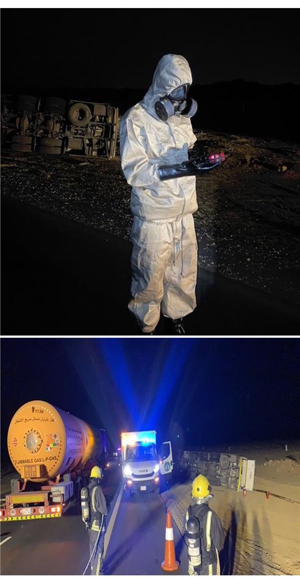 انقلاب صهريج غاز على طريق بيشة – الرين