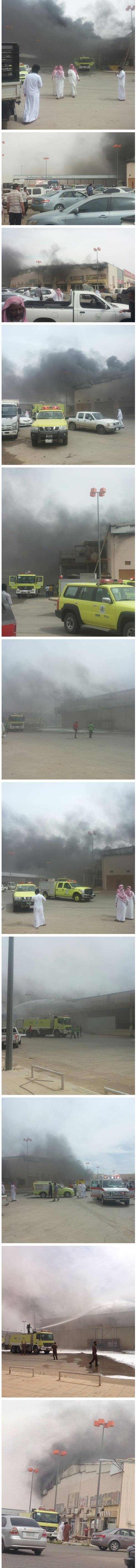 الدفاع المدني يكافح حريق نشب بأسواق العثيم