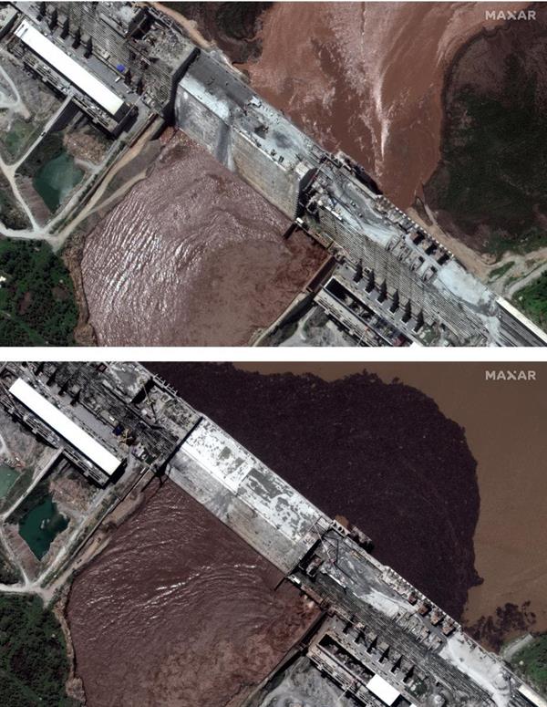 الأقمار الصناعية تكشف زيادة مياه خزان سد النهضة الأقمار الصناعية تكشف زيادة مياه خزان سد النهضة