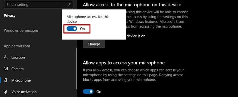 إصلاح مشكلة توقف الميكروفون عن العمل في ويندوز 10