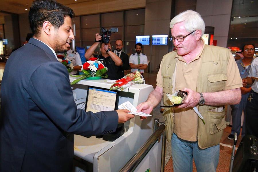 بالصور.. هبوط أول طائرة للخطوط السعودية في بغداد للمرة الأولى منذ 27 عاماً