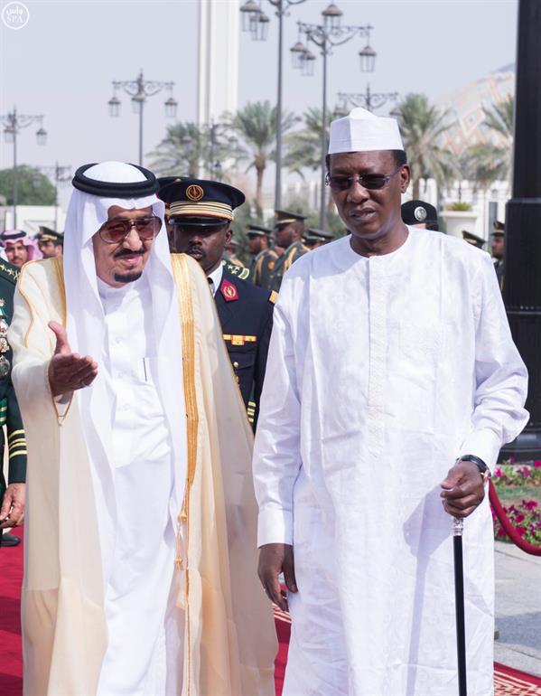  خادم الحرمين الشريفين يستقبل فخامة رئيس جمهورية تشاد