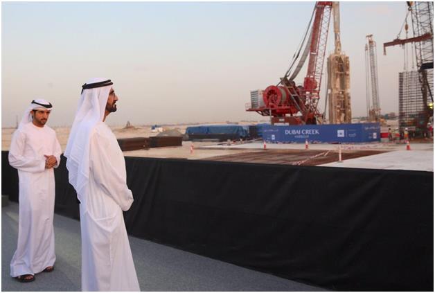 بالصور.. محمد بن راشد يطلق الأعمال الإنشائية لـبرج خور دبي الأعلى عالميا