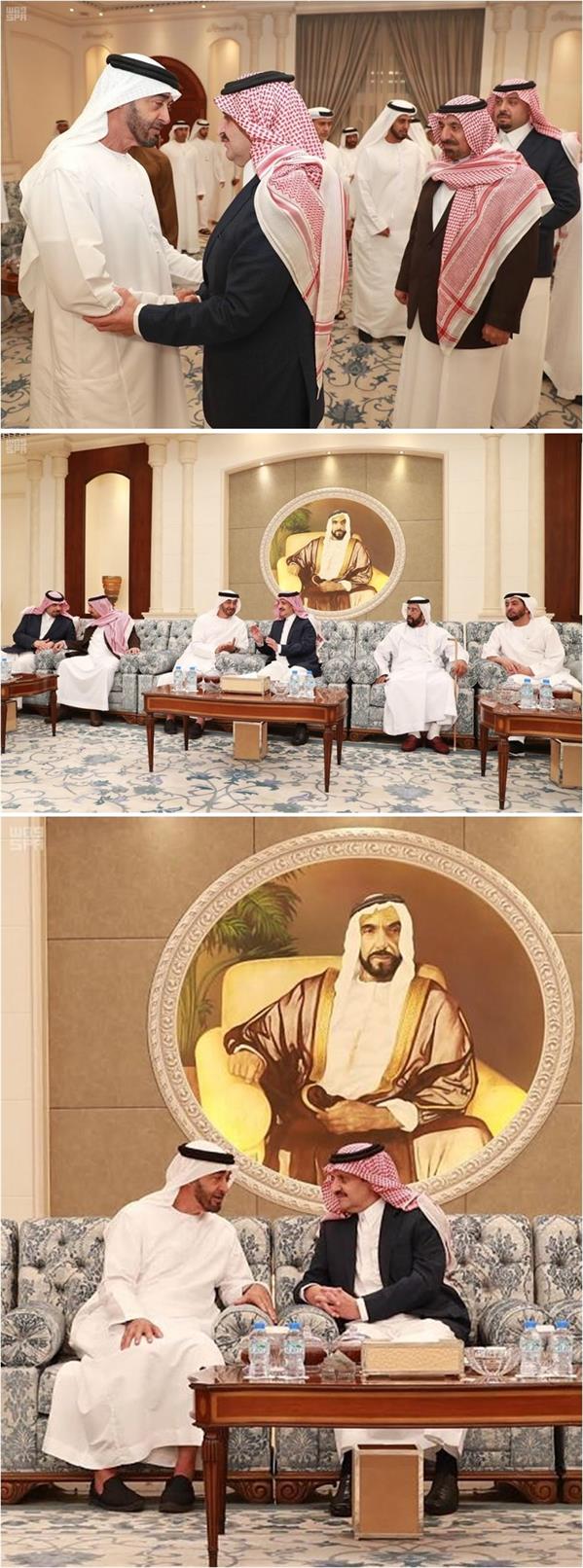 الأمير سعود بن نايف يعزي ولي عهد أبوظبي بوفاة الشيخ سلطان بن زايد