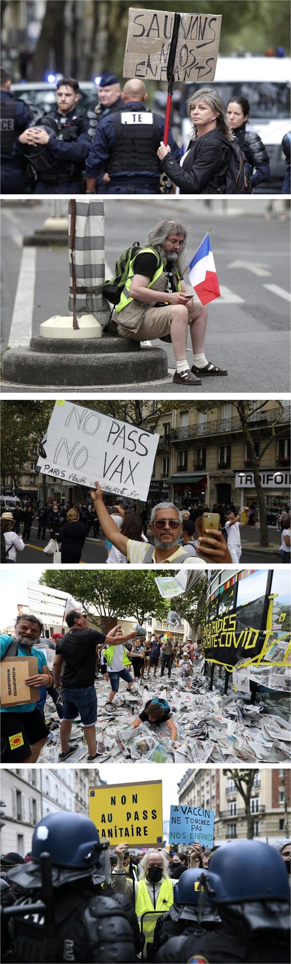  احتجاجات عارمة في فرنسا ضد شهادة كوفيد 19