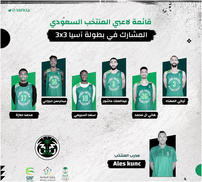 قائمة أخضر السلة المشاركة في المعسكر الإعدادي لبطولة آسيا 3x3