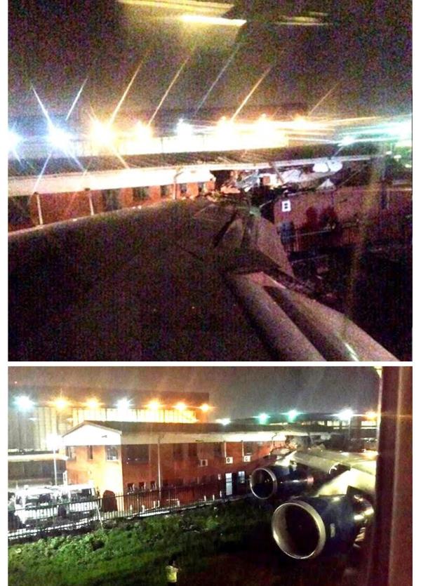 اصطدام جناح طائرة بريطانية بمبنى في جوهانسبرج