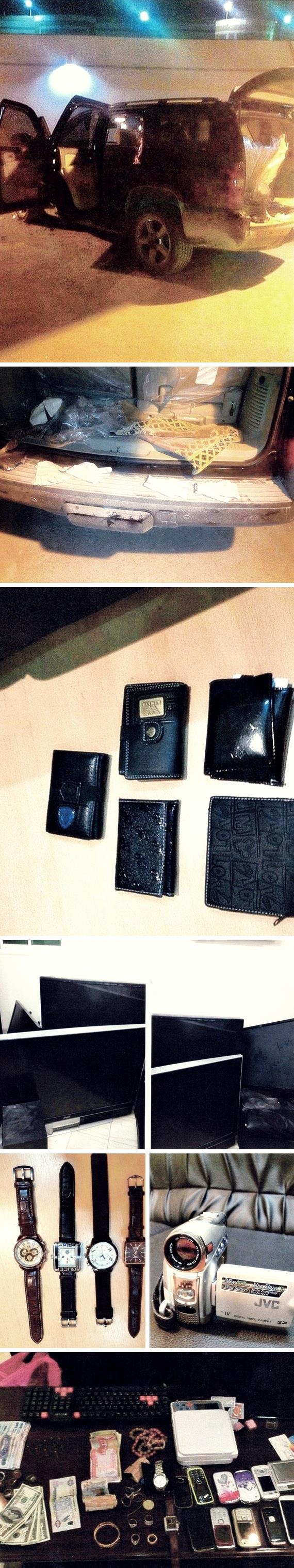 المسروقات التي عثر عليها بحوزة اللصوص