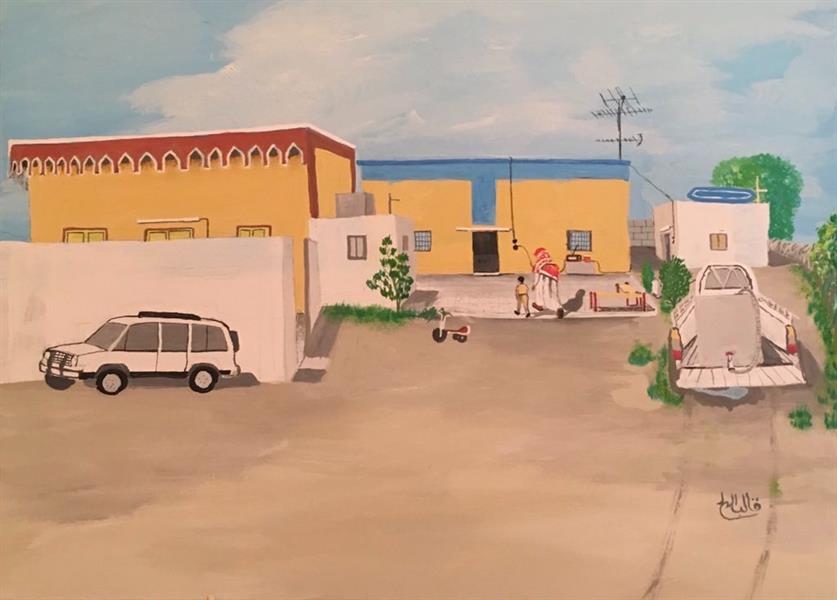 فنان تشكيلي يبدع في رسم المساكن الشعبية القديمة بجازان في لوحات فنان تشكيلي يبدع في رسم المساكن الشعبية القديمة بجازان في لوحات