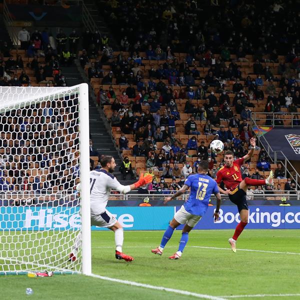 اسبانيا تتأهل لنصف نهائي دوري أمم أوروبا بثنائية أمام إيطاليا 