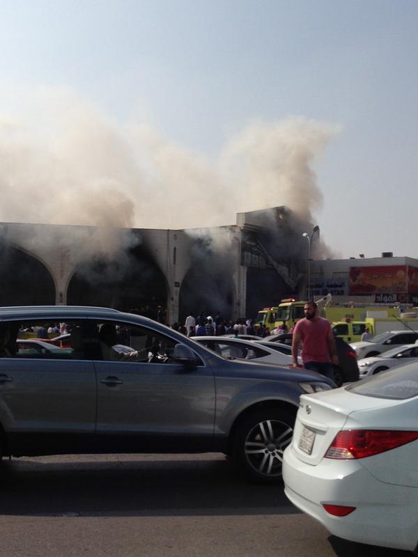 حريق اسواق طيبة