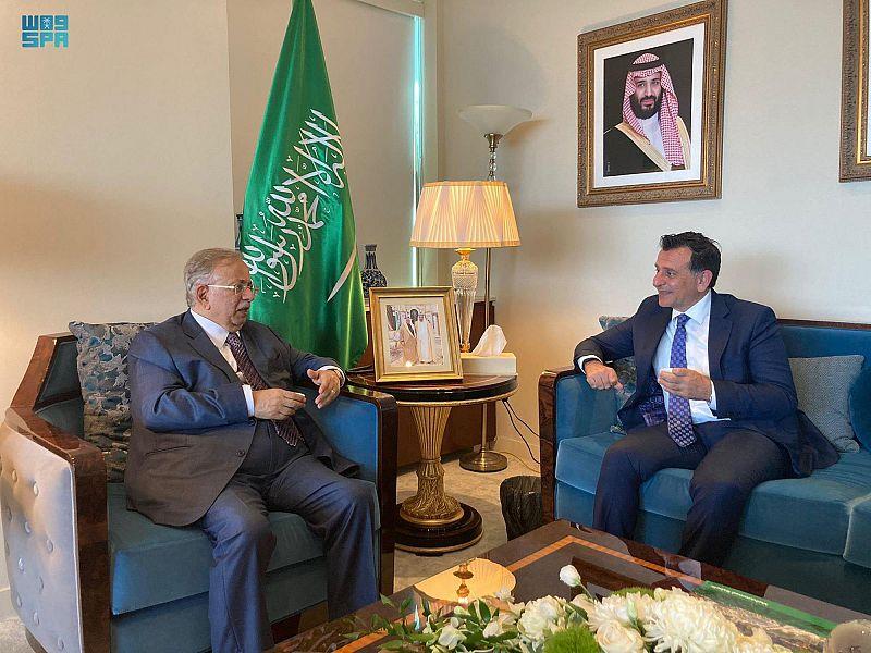 السفير المعلمي يلتقي بمندوب المملكة الأردنية الهاشمية المعين حديثاً لدى الأمم المتحدة
