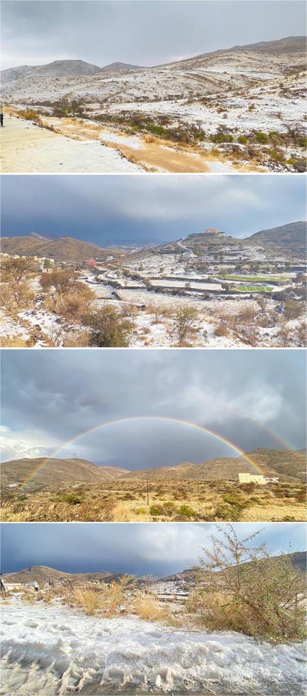 شاهد الثلوج تغطي أبها