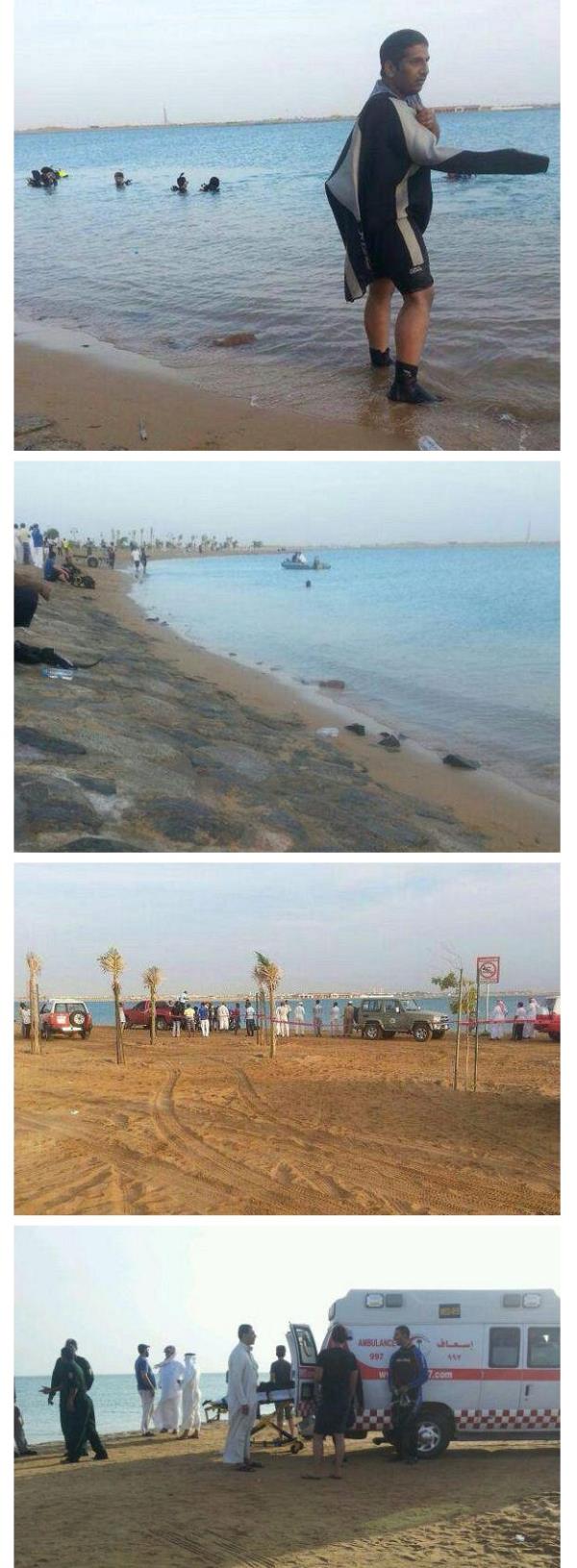 جانب من مباشرة فرق الإنقاذ بحرس الحدود لموقع الحادث