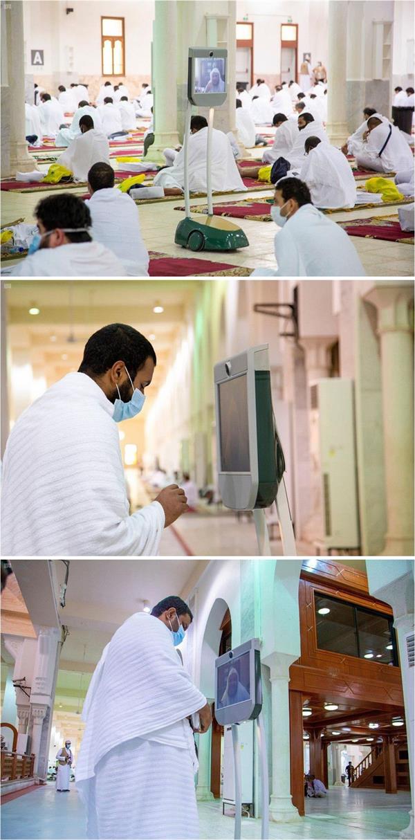 روبوت إلكتروني يقدم خدمة الفتاوى في مسجد نمرة روبوت إلكتروني يقدم خدمة الفتاوى في مسجد نمرة