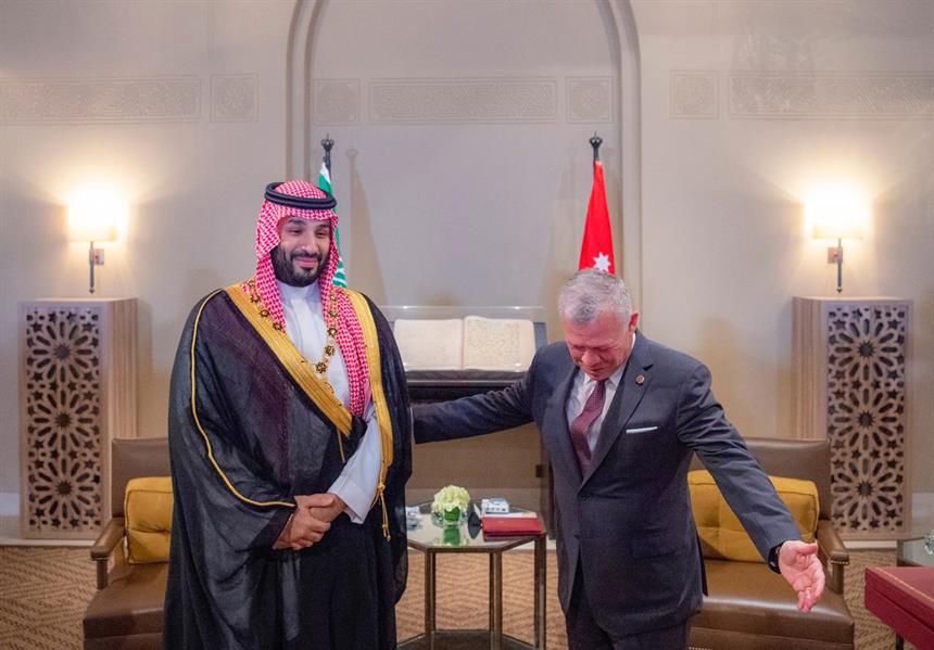 ولي العهد وملك الأردن يعقدان لقاءً ثنائياً وجلسة مباحثات موسعة