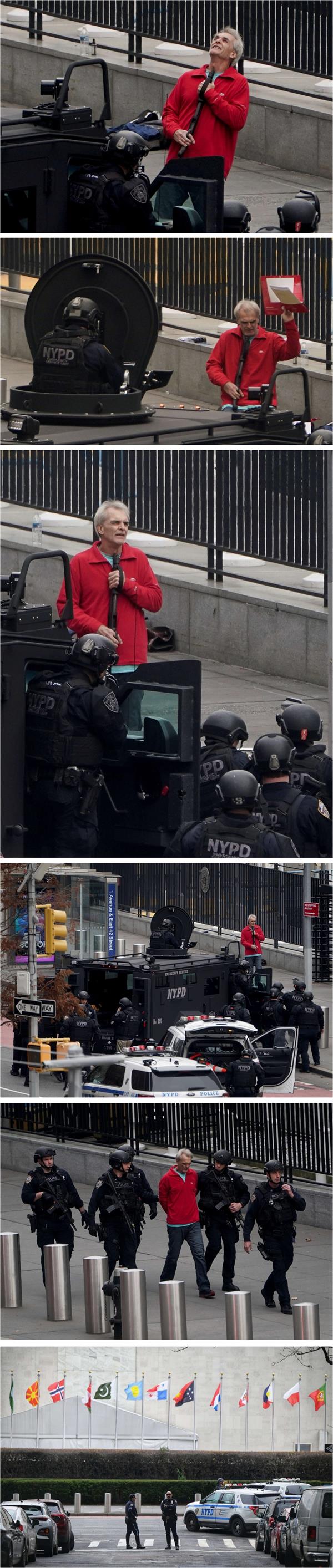 مسلـح خارج مبنى الأمم المتحدة في نيويورك