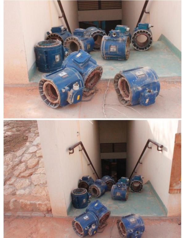 بعض المولدات الكهربائية التي عثر عليها