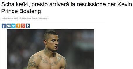 صحف إيطالية : برنس بواتينج صداع في رأس شالكه فشل في تصديره للاتحاد