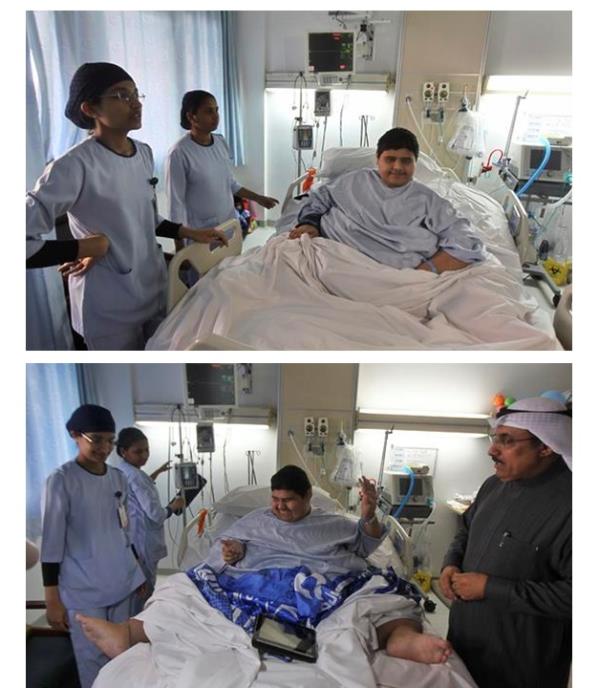 خالد شاعري بعد فقدانه 320 كلجم من وزنه