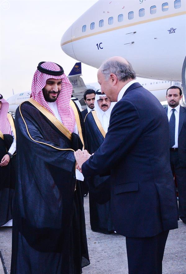 سمو ولي العهد يصل إلى فرنسا في طريقه إلى الولايات المتحدة الأمريكية