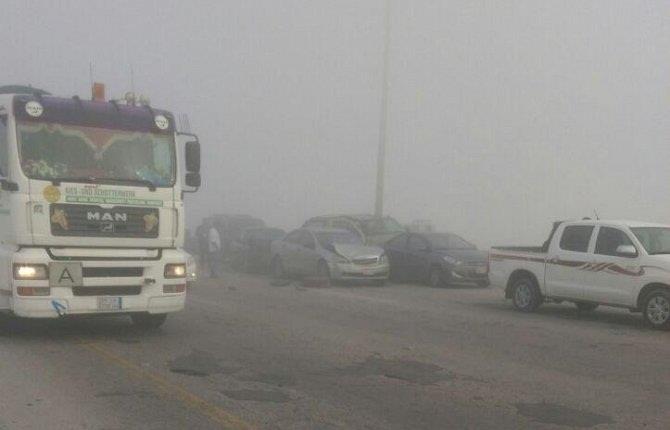 أخبار 24 حادث جماعي بين 54 سيارة على طريق الجبيل الدمام